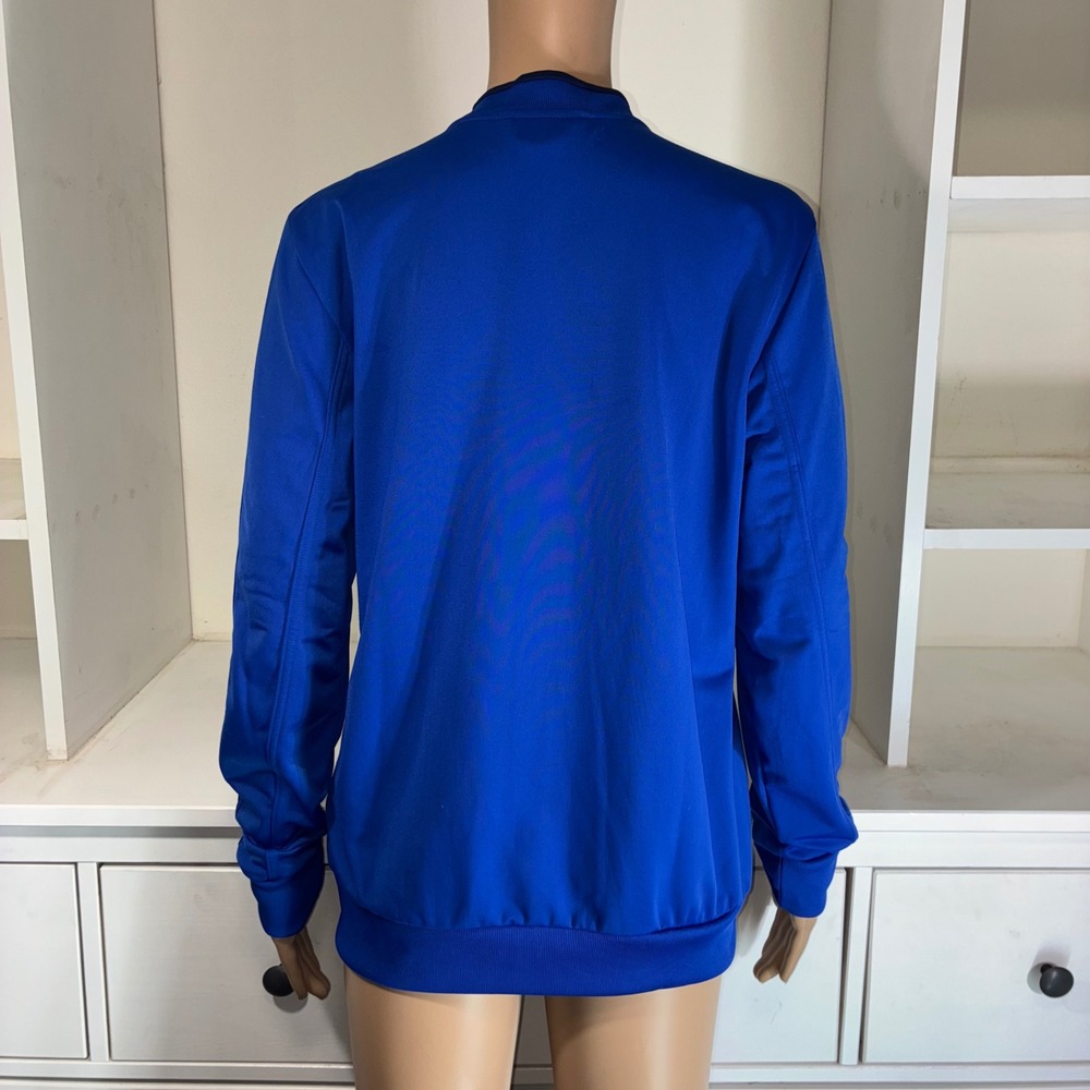 Adidas Track Jacket Full Zip Royal Blue White Logo Three Stripe Women's Medium - Picture 3 of 7